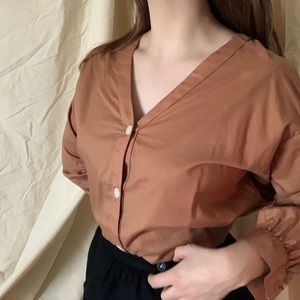 Everlane Silky Cotton Lantern blouse size 4